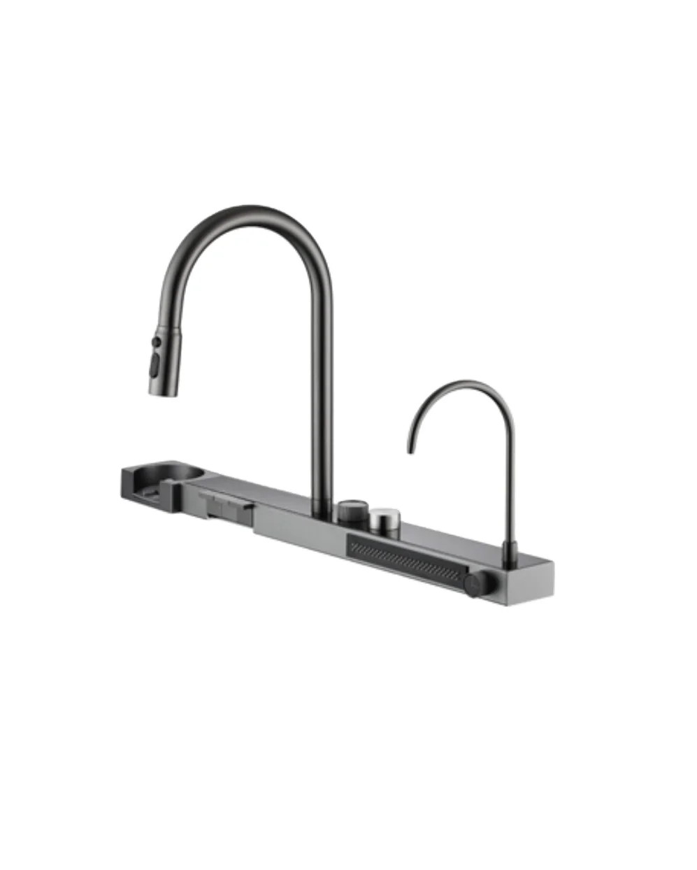 

Выдвижной смеситель для кухонной мойки с цифровым дисплеем из нержавеющей стали 304, современный керамический сердечник клапана, смесители-водопад, основание для умной кухни