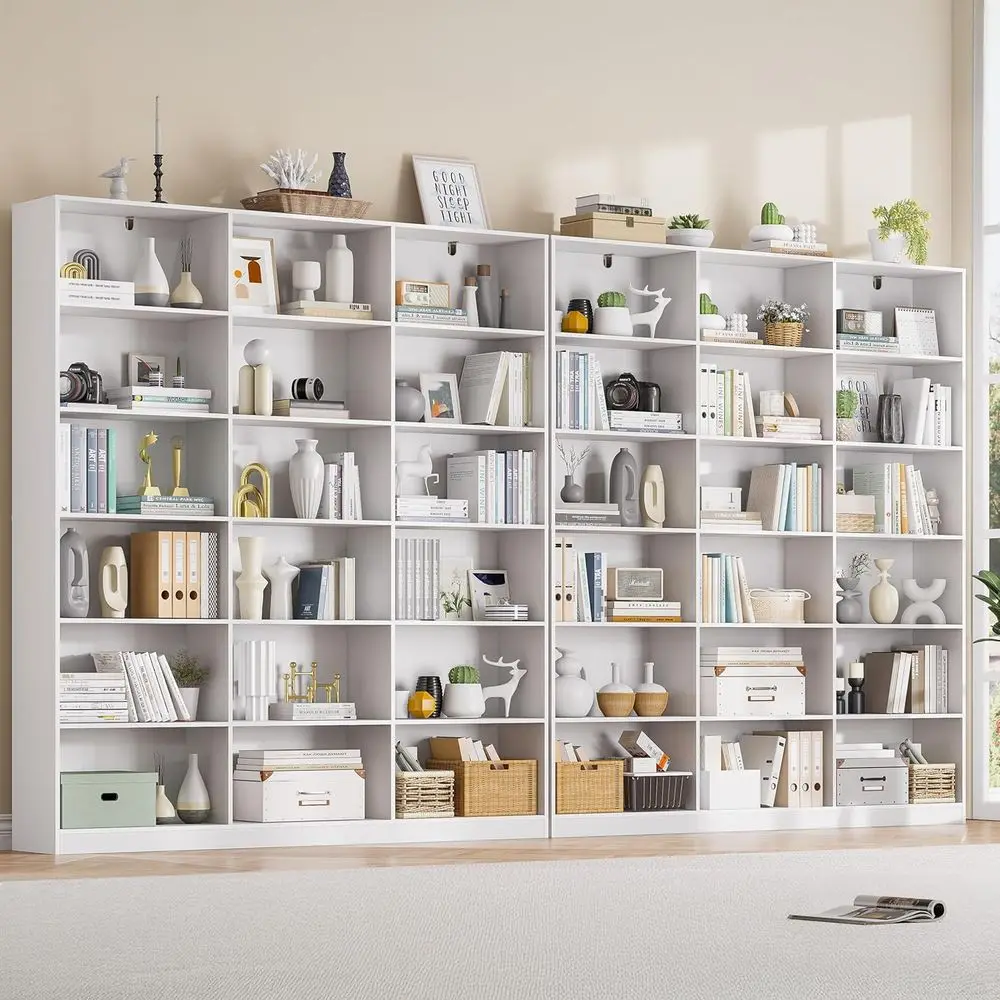 

Трехколонный 18-ярусный книжный шкаф-витрина, большие напольные стеллажи для хранения для дома, офиса, гостиной.