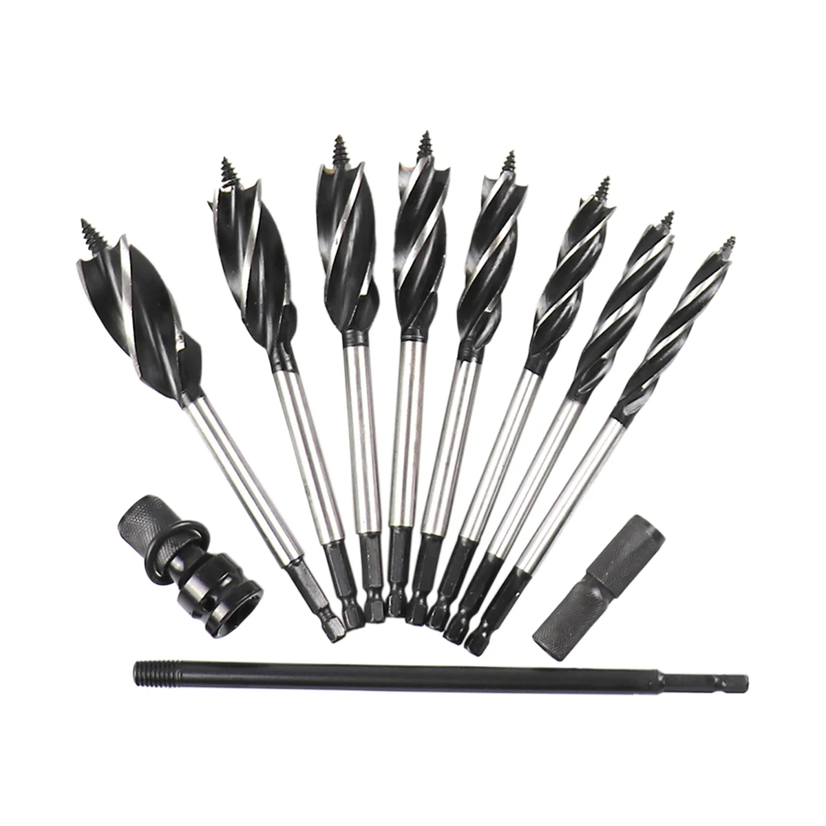 

11 Pieces of Four-Groove Four-Edge Woodworking Twist Drill 10-25mm Woodworking Drill Set