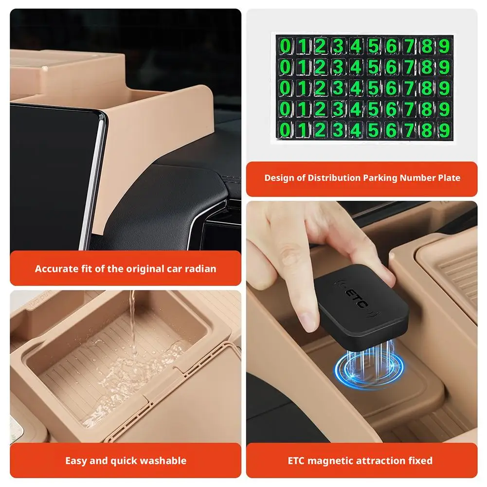 صندوق تخزين شاشة التحكم المركزي للسيارة BYD Leopard 8، صندوق مناديل منظم لوحة القيادة ملحقات السيارات الداخلية المعدلة