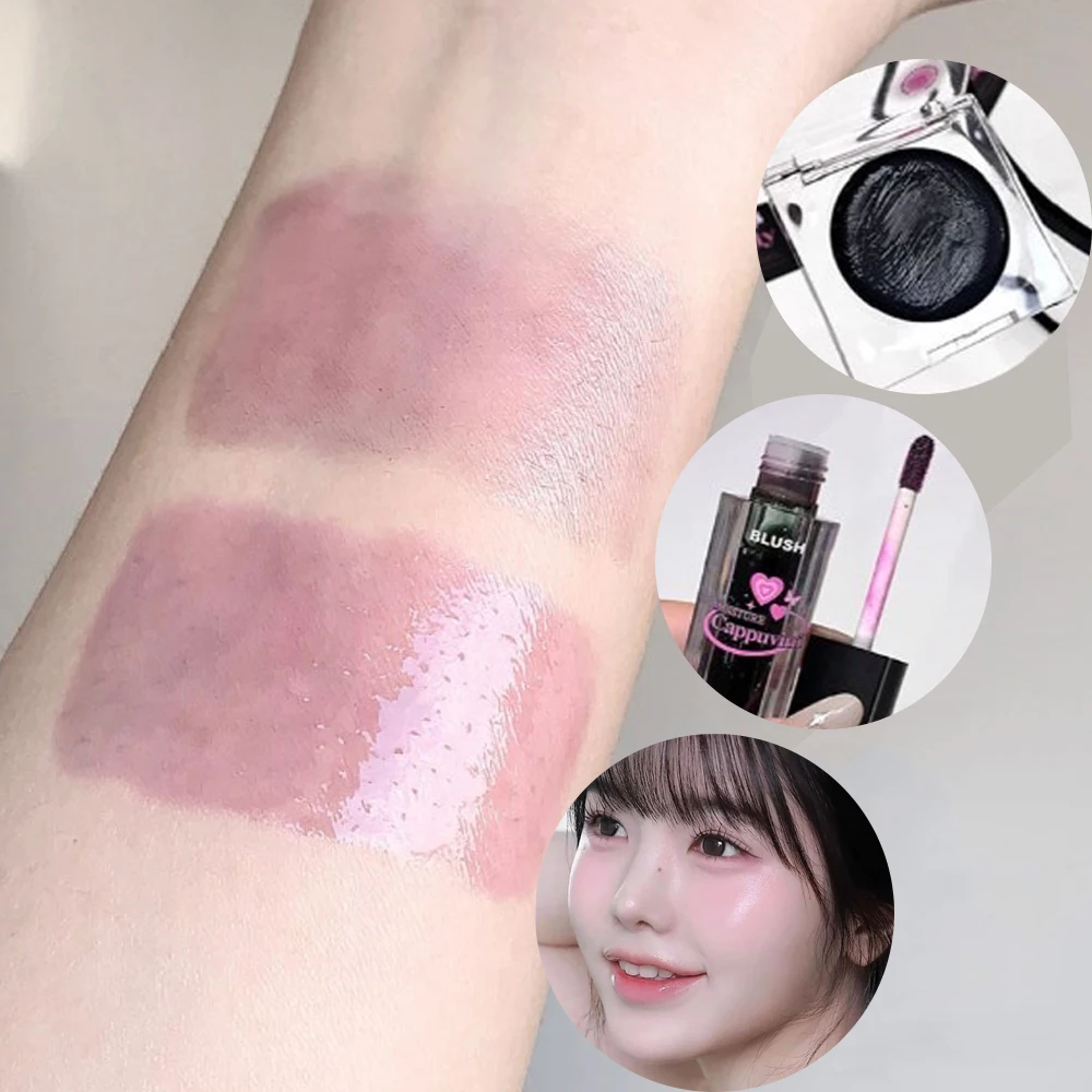 Color Changing Liquid Blush Balm Moisturizing Highlight Black Liquid Blush Long-lasting Water Gloss Rouge Blusher Cream Makeup