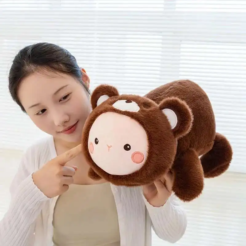 Nieuwe Cartoon Beer Pluche Dier Comfort Pluche Kussen Rustgevend Speelgoed voor Vrienden Kinderen Kerst- en Verjaardagscadeau