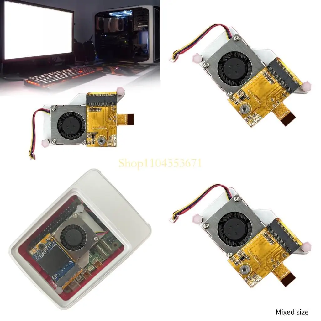 

Best Seller For RPi 5 PCIe to M.2 NVMe SSD Mini Expansion Board With Active Cooling Fan