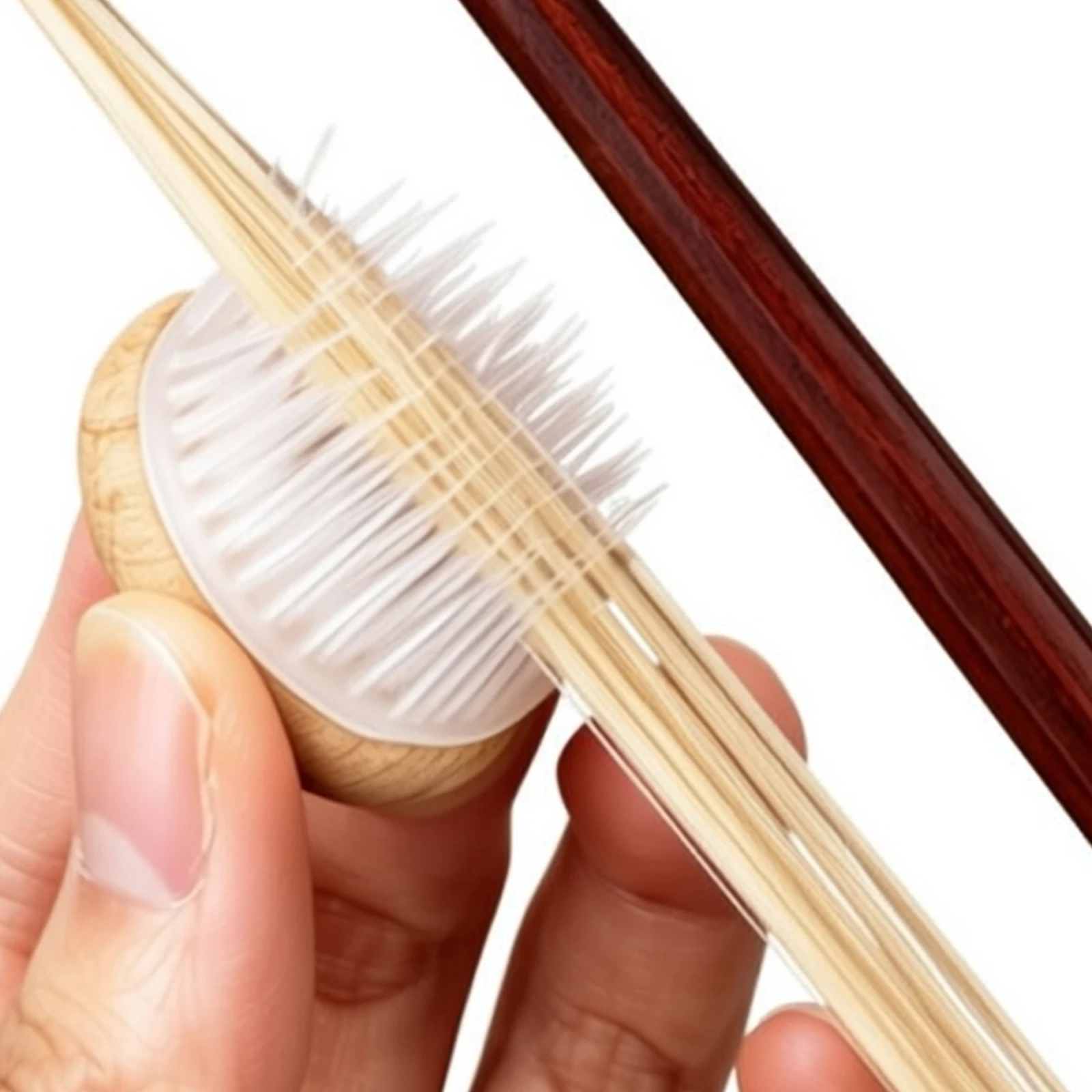 Premium Violin Bow Comb with Storage Box & Cleaning Cloth, Portable Bow Care Tool for Violin Viola Cello Instrument Accessory