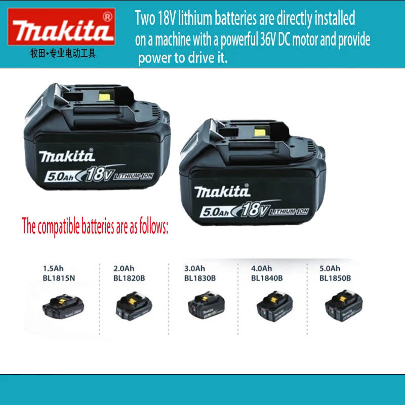 100% original new Makita 18V 5.0Ah/6Ah/9Ah rechargeable battery and charger, suitable for Makita BL1830 BL1830B BL1840 BL1840B B