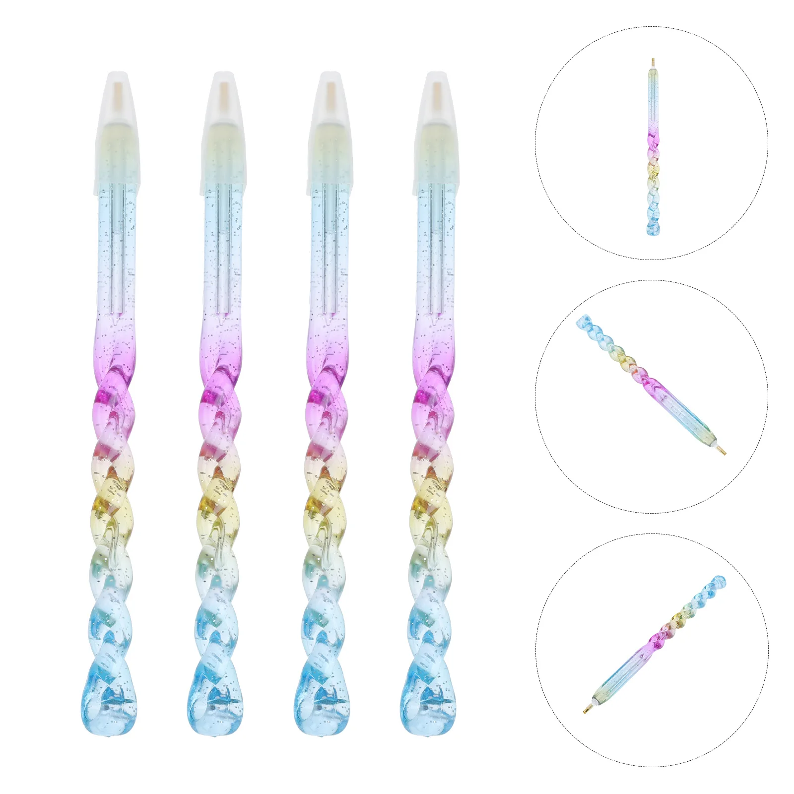

4Pcs Durable Abs Plastic Nail Art Pen Point Drill Tool Gems Picking Manicure Supply