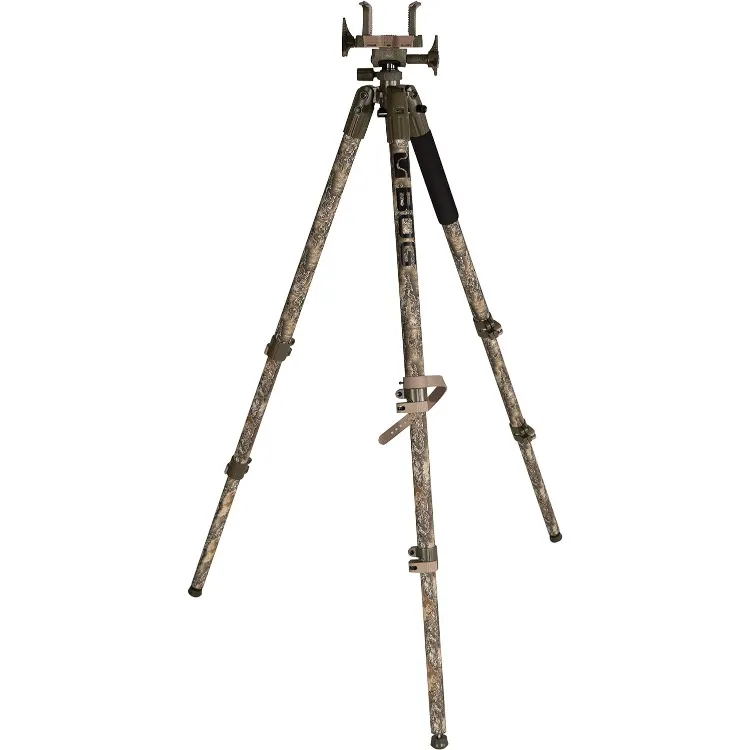 

DeathGrip Realtree Excape Camo Tripod with Durable Aluminum Frame, Lightweight, Stable Design, Bubble Level, Adjustable Legs,