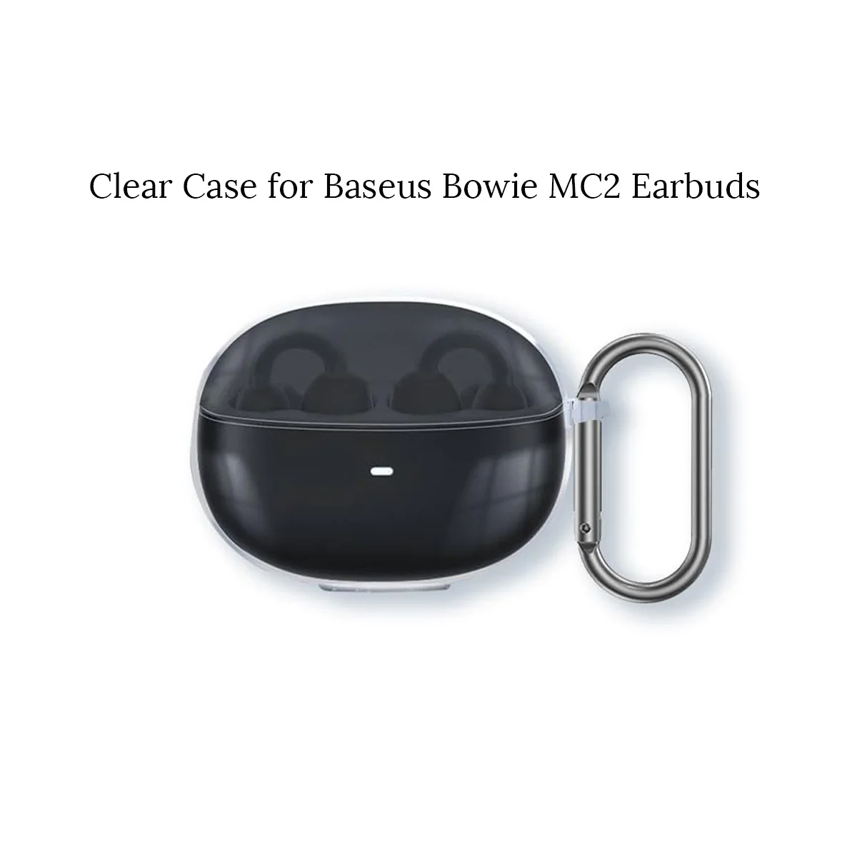Baseus Bowie MC2 クリップオンイヤホン用クリアケース 耐衝撃性ソフトスリム TPU 保護カバー アクセサリー カービナー付きイヤホン