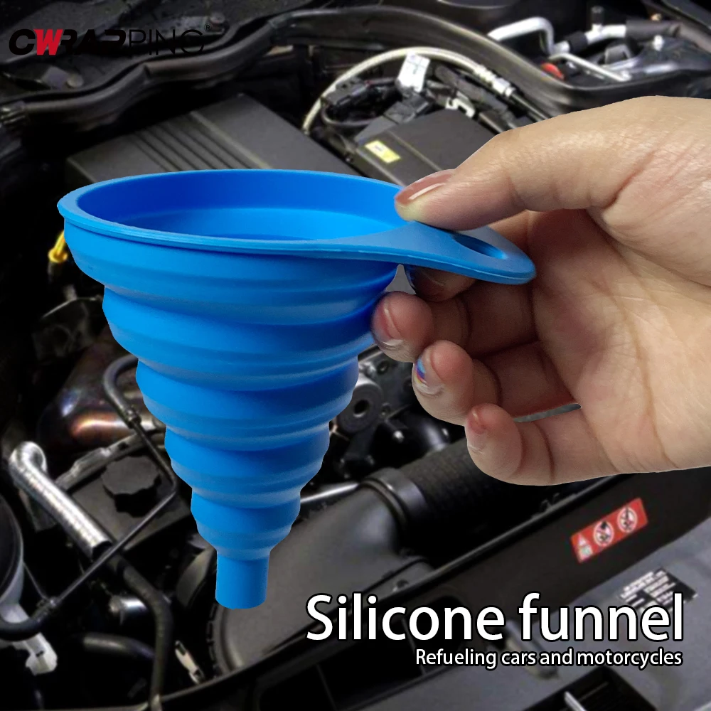 Auto Engine Oil Petrol Change Funnel Blue Engine Funnel Oil Petrol Change Tools Foldable Auto Engine Oil Big Size Petrol Funnels