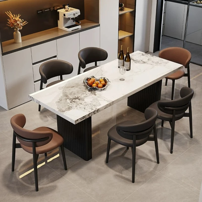 Minimalist Thickened Rock Slab Dining Table And Chair Combination Large Board Table Rectangular Island Table Dining Tables