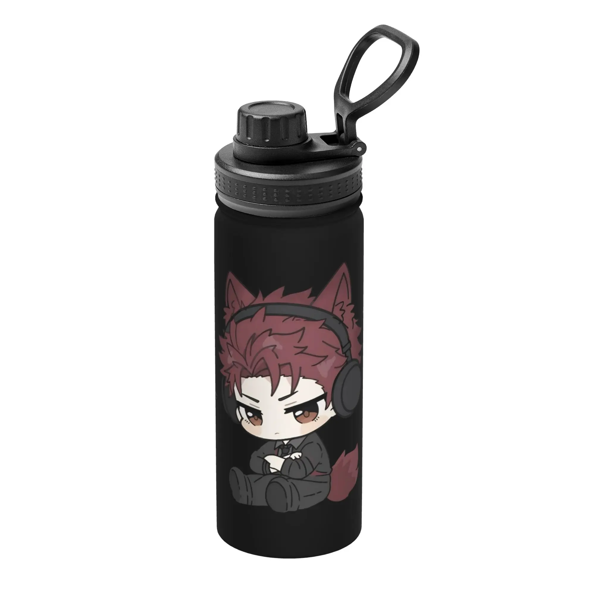 Love And Deepspace Chibi Valko 18OZ Sports Insulated Kettle  Thermal Cup Vacuum Flask Office Home Mugs Hot Cold Drink