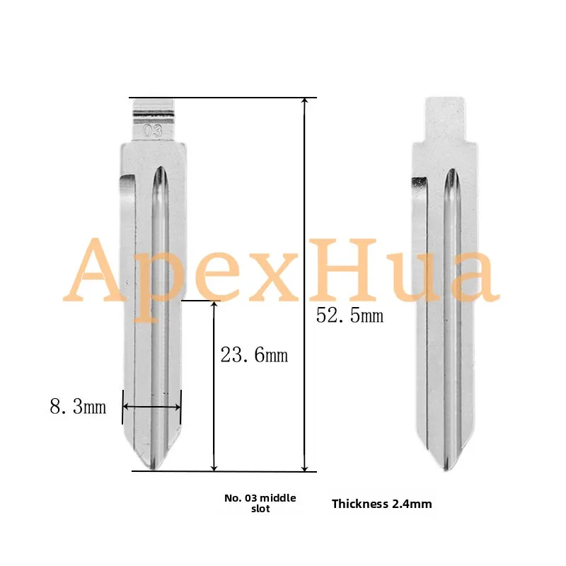 Middle slot No. 03 car key embryo is suitable for old Honda, such as old Honda 2,3 middle slot card key embryo