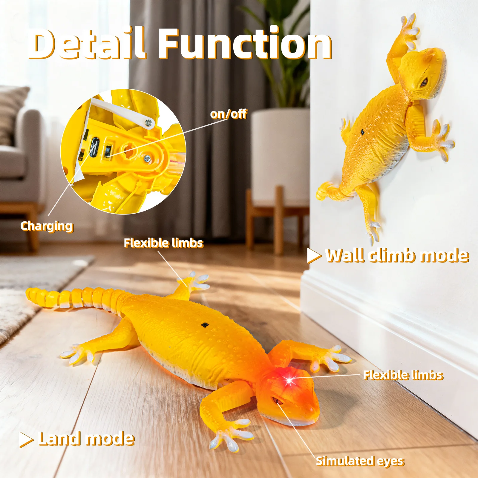 Remote control wall climbing gecko toy electric biomimetic climbing walking chameleon wall climbing lizard