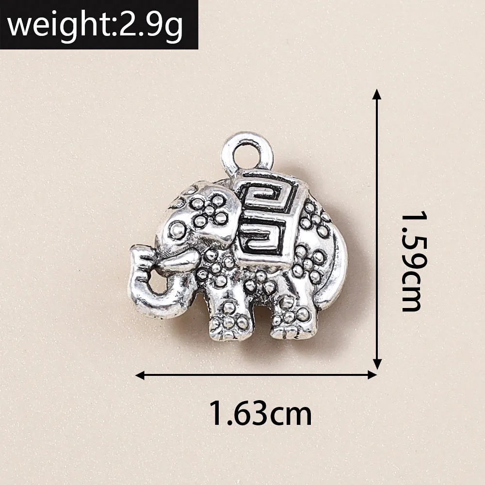 Leslie 10 Stück silberfarbene Metall-Tier-Anhänger, Legierung, Eule, Hund, Spinne, Elefant, Charms, DIY-Schmuckherstellung, Halsketten, Armband, Basteln – Detail 27