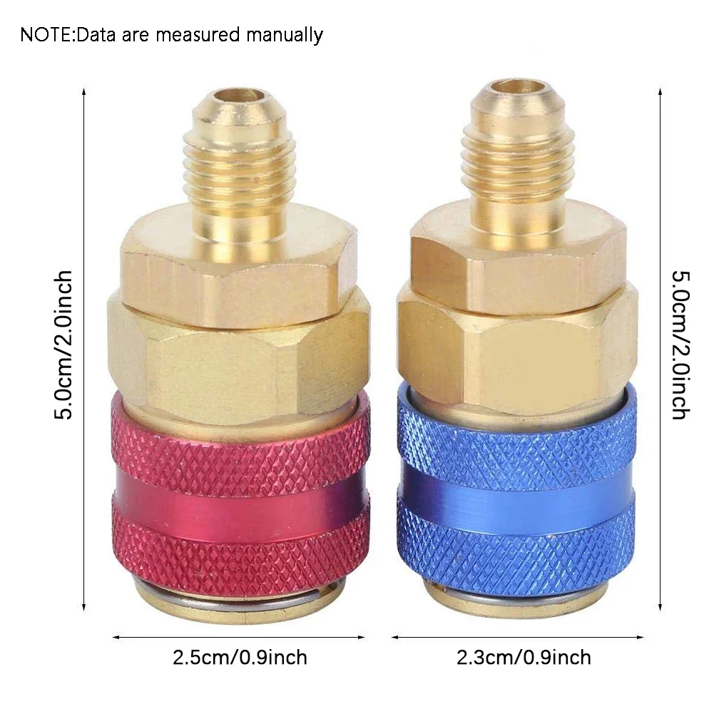 R134A/R1234YF Compressore CA R-134A Adattatore accoppiatore rapido manuale Aria condizionata 1/4 Connettori SAE Accessori