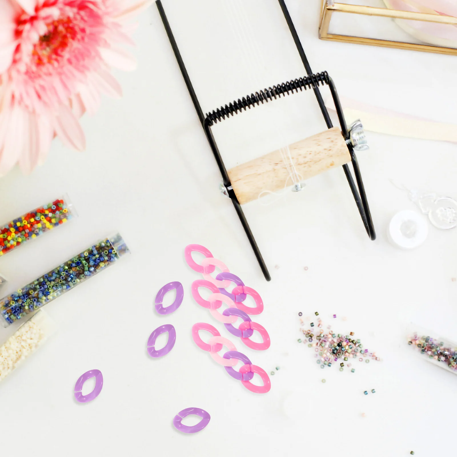 

300Pcs Acrylic Chains Versatile Handmade Ornaments Smooth Safe Surface for DIY Jewelry Making Craft Projects Necklace Chains