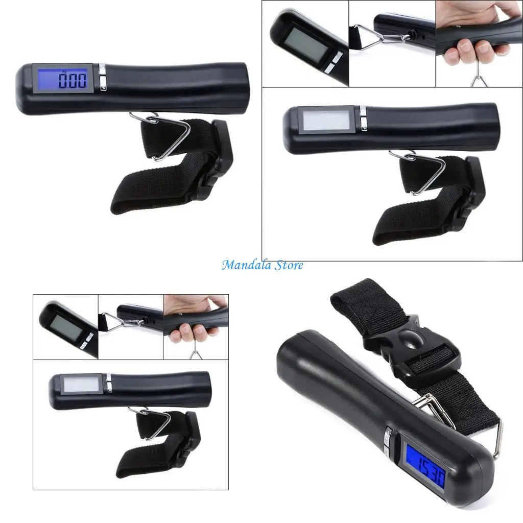 

U2JC Travel Suitcase Luggage Weight Scale | Portable Lightweight Handheld Scale LCD Digital Display 2XAAA Batteries Powered