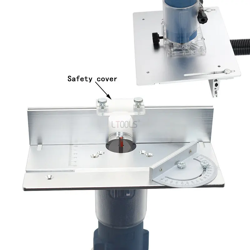 Imagem -03 - Alumínio Router Tabela Inserir Placa com Miter Gauge Bancos para Madeira Serra de Mesa Aparador Multifuncional Máquina de Gravura Novo