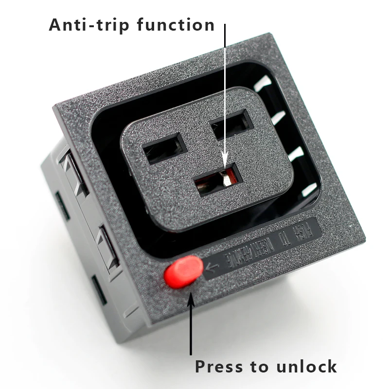 IEC320 C19 PDU Power Socket Female Button to Female IEC Lockable Power Connector Socket smart plug smart home Mainland China