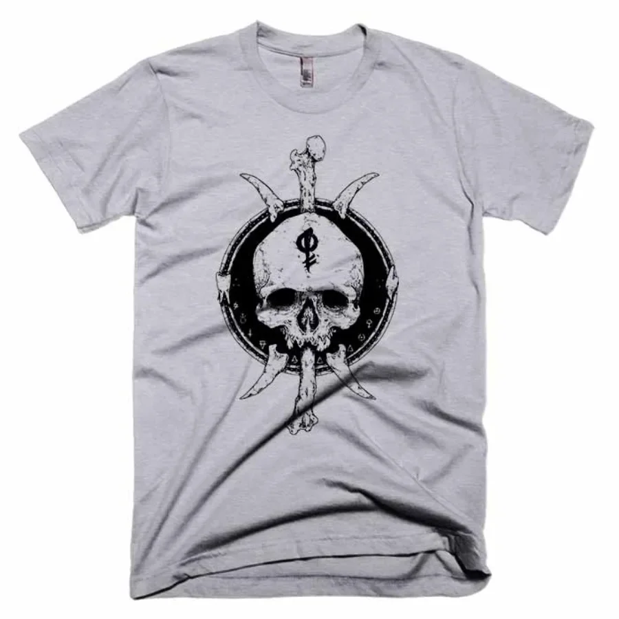 Skull Bones Horror Skeleton Symbol T-Shirt. Summer Cotton Short Sleeve O-Neck Mens T Shirt New S-3XL