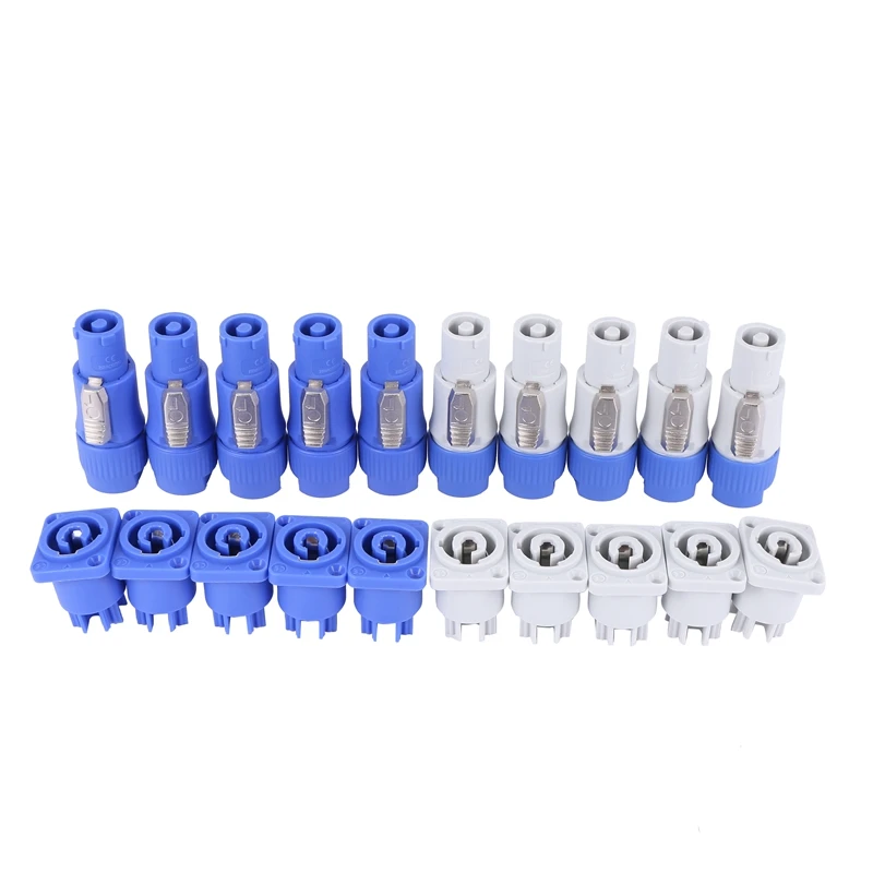 HOT SALE 10 Set Powercon Type A NAC3FCA+NAC3MPA-1 Chassis Plug Panel Adapter