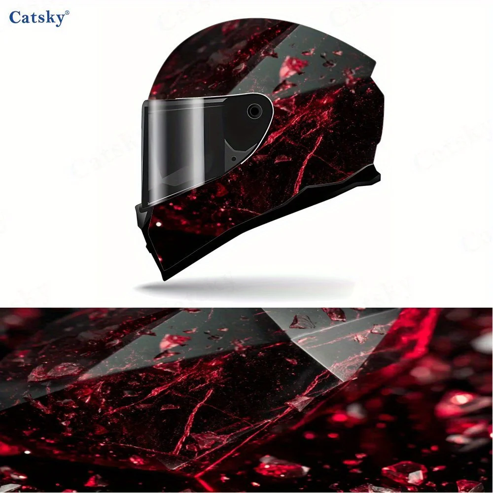 

Broken Crystals Full Face Helmet Vinyl Wrap Sticker, Waterproof Scratch-Resistant Self-Adhesive PVC Decals, Artistic Aesthetic G