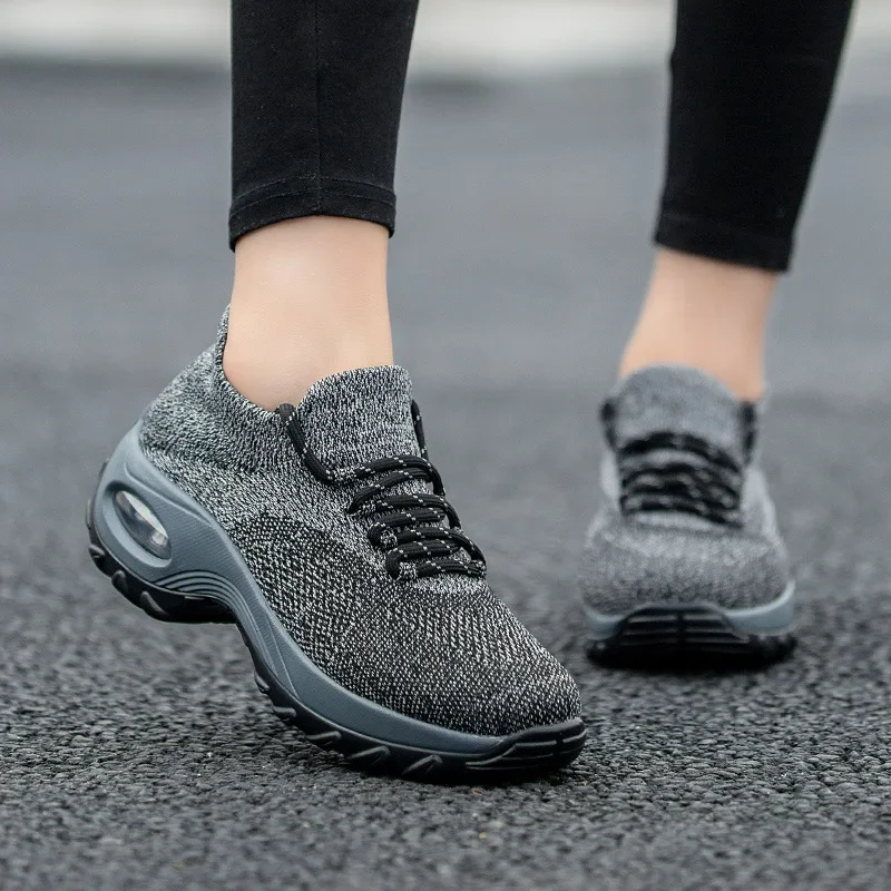 Women Wedge Platform Sneakers New Fashion Casual Sport Shoes Ladies Air Cushion Running Mesh Breathable Women Vulcanized Shoes