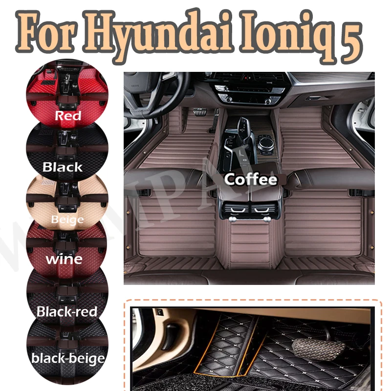 

Luxury Custom Car Floor Mats For Hyundai Ioniq 5 2020 2021 2022 Auto Automotive Leather Men Women Car Full Coverage Mats