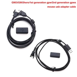 Adaptador USB de mouse sem fio Superlight, carregamento de borracha trançada, acessórios para cabos de dados, adequado para Logitech G900, G903 Hero, GPW, G PRO X