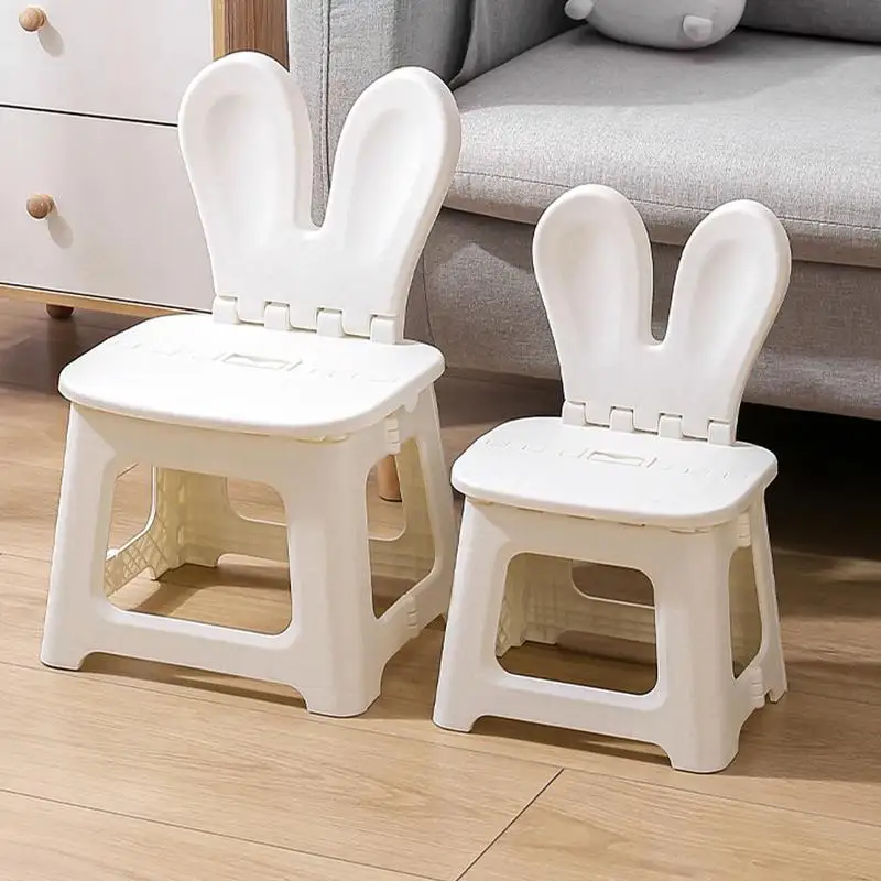 Kids Step Stool Bunny Dinosaur Foldable Step Stool With Back Support Thickened Seat Furniture Home Shoe Changing Chair For Home