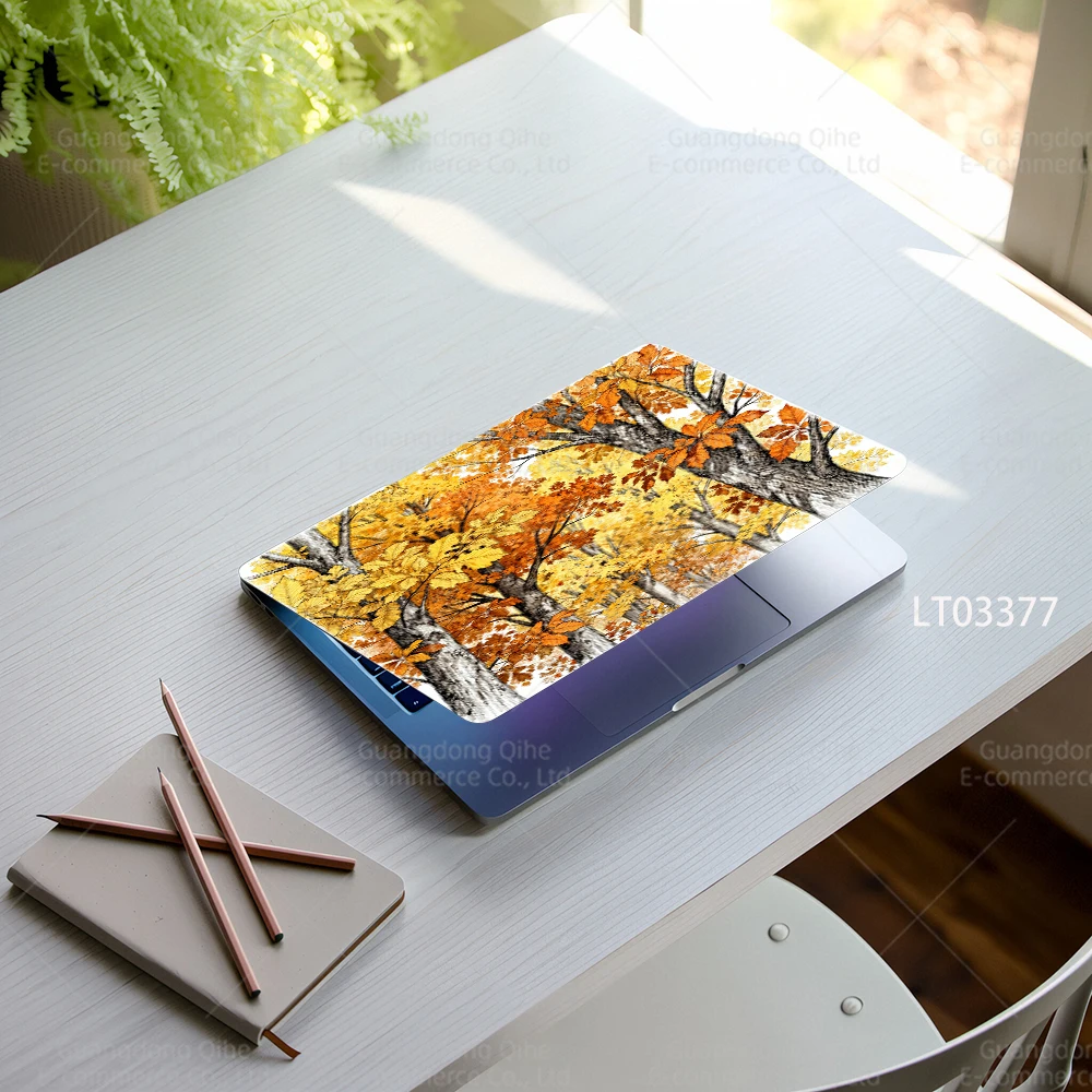 2 Pcs 15.07*10.82 Inches Cute Hand-drawn Paintings Laptop Stickers Aesthetic Decals MacBook Tablet PC Waterproof Cute Crafts