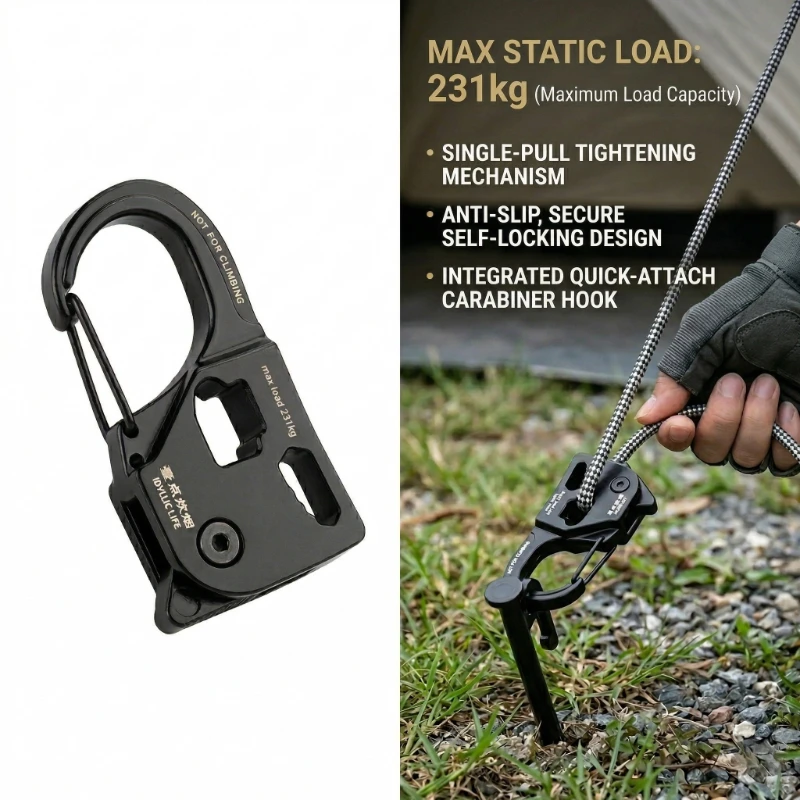 : Self-Locking Tent Rope Tensioner 1