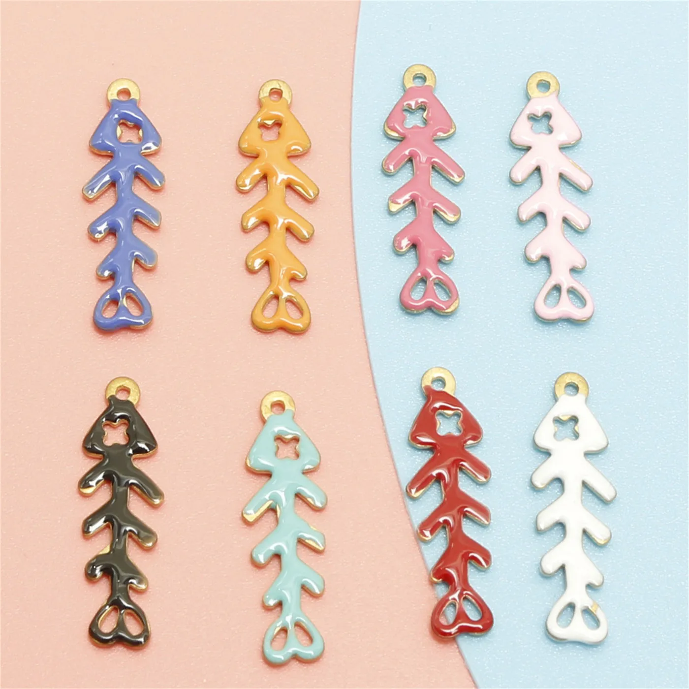 

20pcs Mix Cute Both Side Enamelled Fish Charms Pendants of Necklace Earrings Keychains Handemade DIY Jewelry Making Accessories