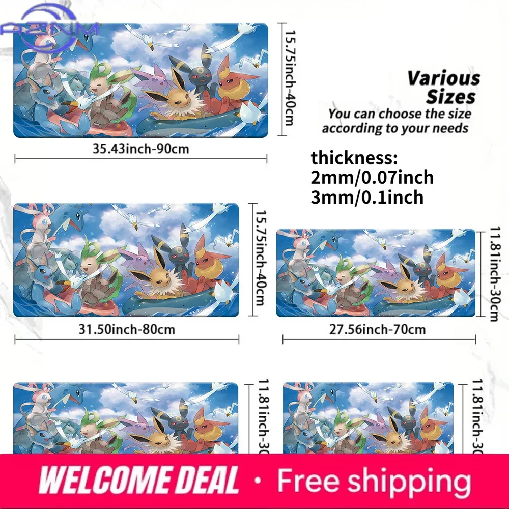Summer Eevee Evolutions Gaming Mouse Pad Non-Slip Desk Mat