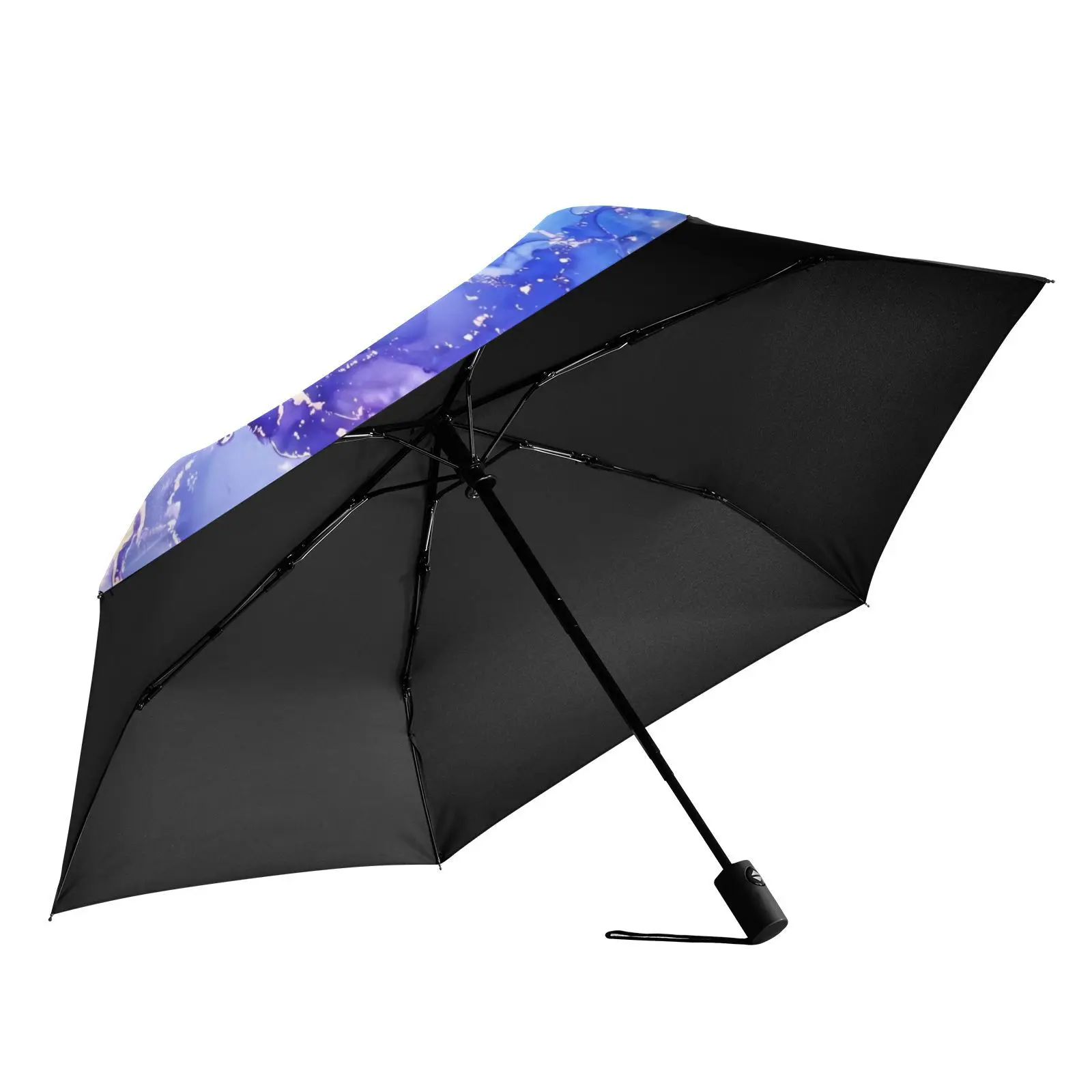 Three Folding Umbrella Rain Women Marble printing Sun Protection Anti-UV Fully Automatic Umbrella Male Parasol Sunshade 6 Ribs