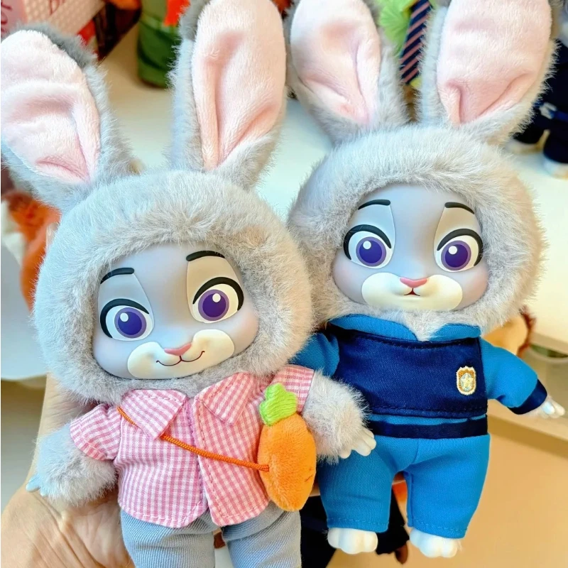 Genuine Disney Zootopia Nick & Judy Growth Journey Series Vinyl Plush Blind Box Toy Kawaii Pendant Figure Dolls Mystery Box Gift