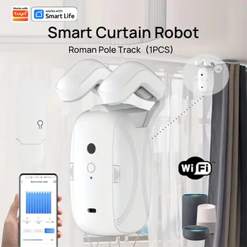 1/2 ks chytrý WiFi závěsový robot s Wi-Fi bránou, dálkové ovládání pomocí aplikace, automatické otevírání a ruční startování, kompatibilní s Alexou 9 nejlepší prodej chytré závěsy - №2