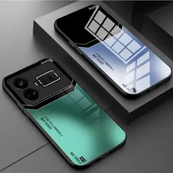 For OPPO Realme GT 5 Case Fashion Hard Tempered Glass Gradient Protective Back Cover Cases For OPPO Realme GT5 Full Cover Shell