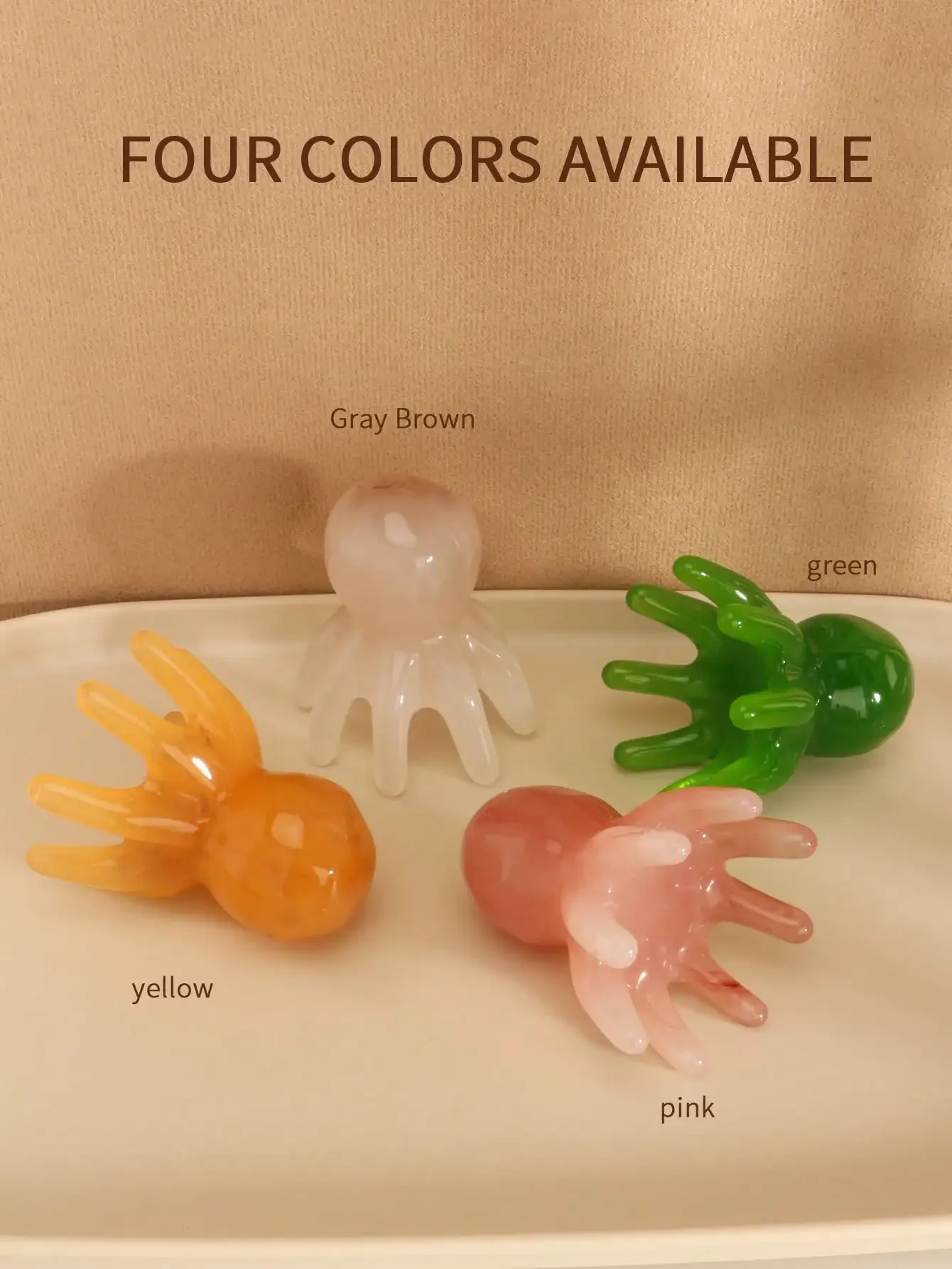 

1pc Wide-Tooth Comb, Scalp Massage Brush, Cute Octopus Design, Resin Material, Round Teeth, Comfortable Scalp Massage