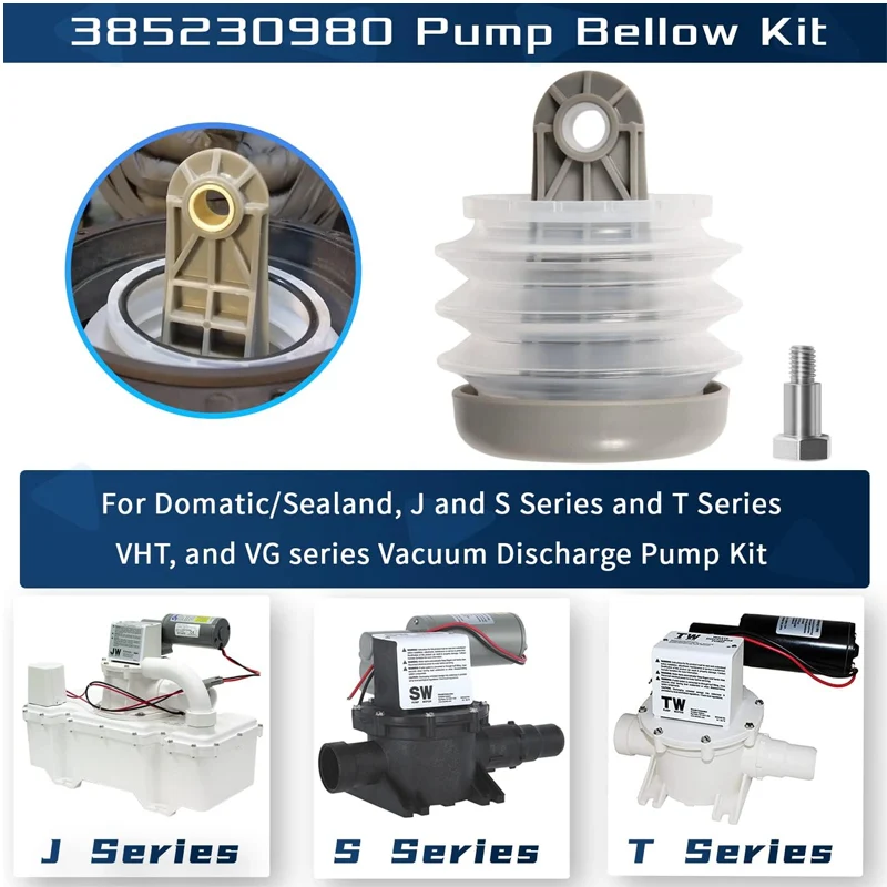 385230980 Pump Bellow Kit Replace Including Bushing and Bolt,For Domatic/Sealand, and VG series Vacuum Discharge Pump Kit