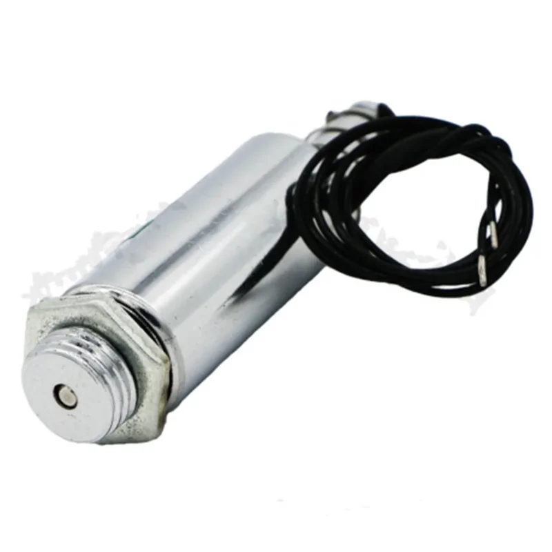 DC 12V or 24V Stroke 10mm Push Type Tubular Solenoid Electromagnet w Spring Return XRN-19*42TL