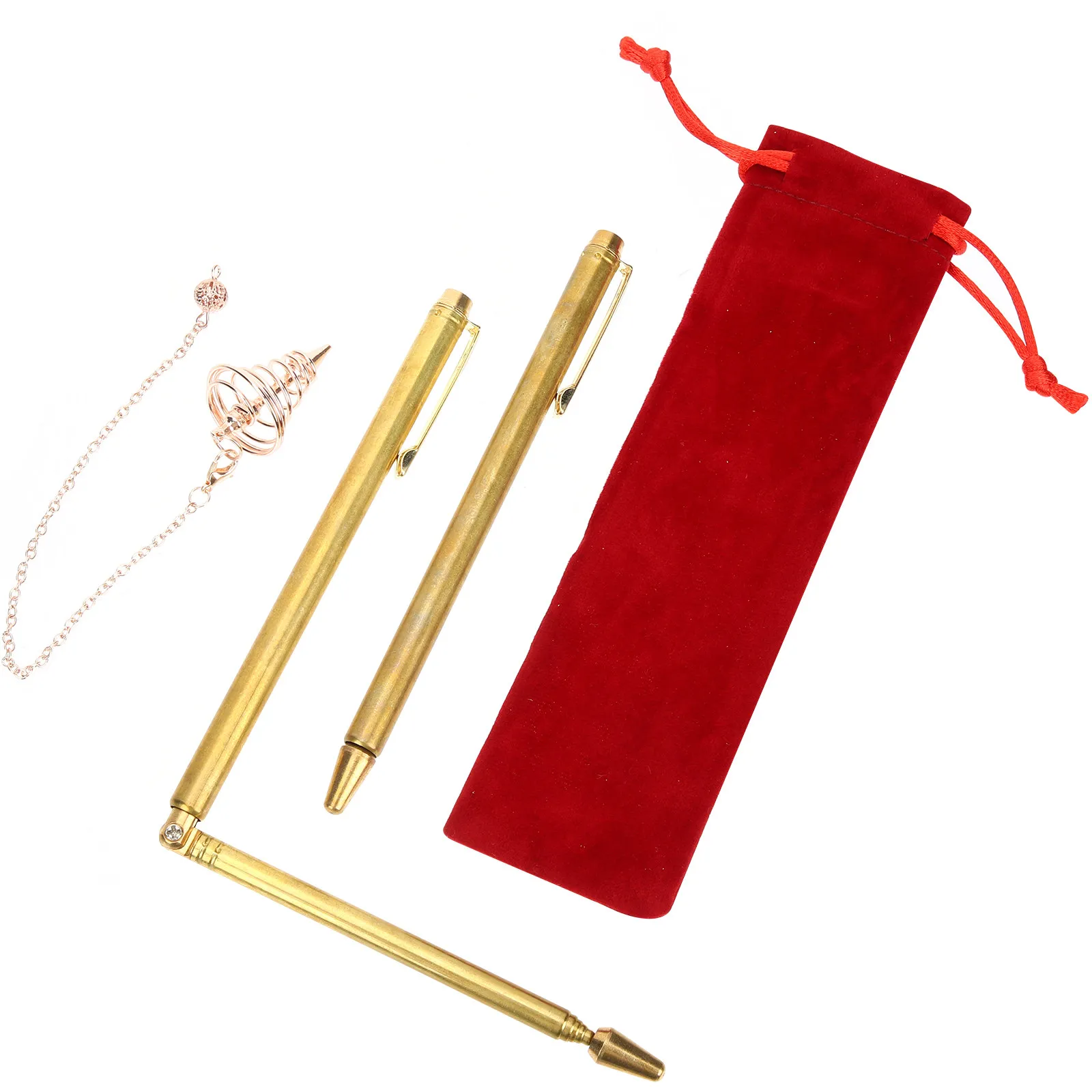 1Set Brass Dowsing Rod Fine Workmanship Stable Efficient Feng Shui Tool for Locating Lost Items Underground Water Sources