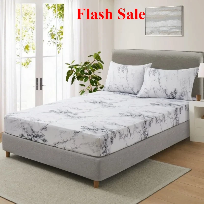 

New large-scale printed mattress three-piece fashion printed four-season mattress protective cover preventing dirt