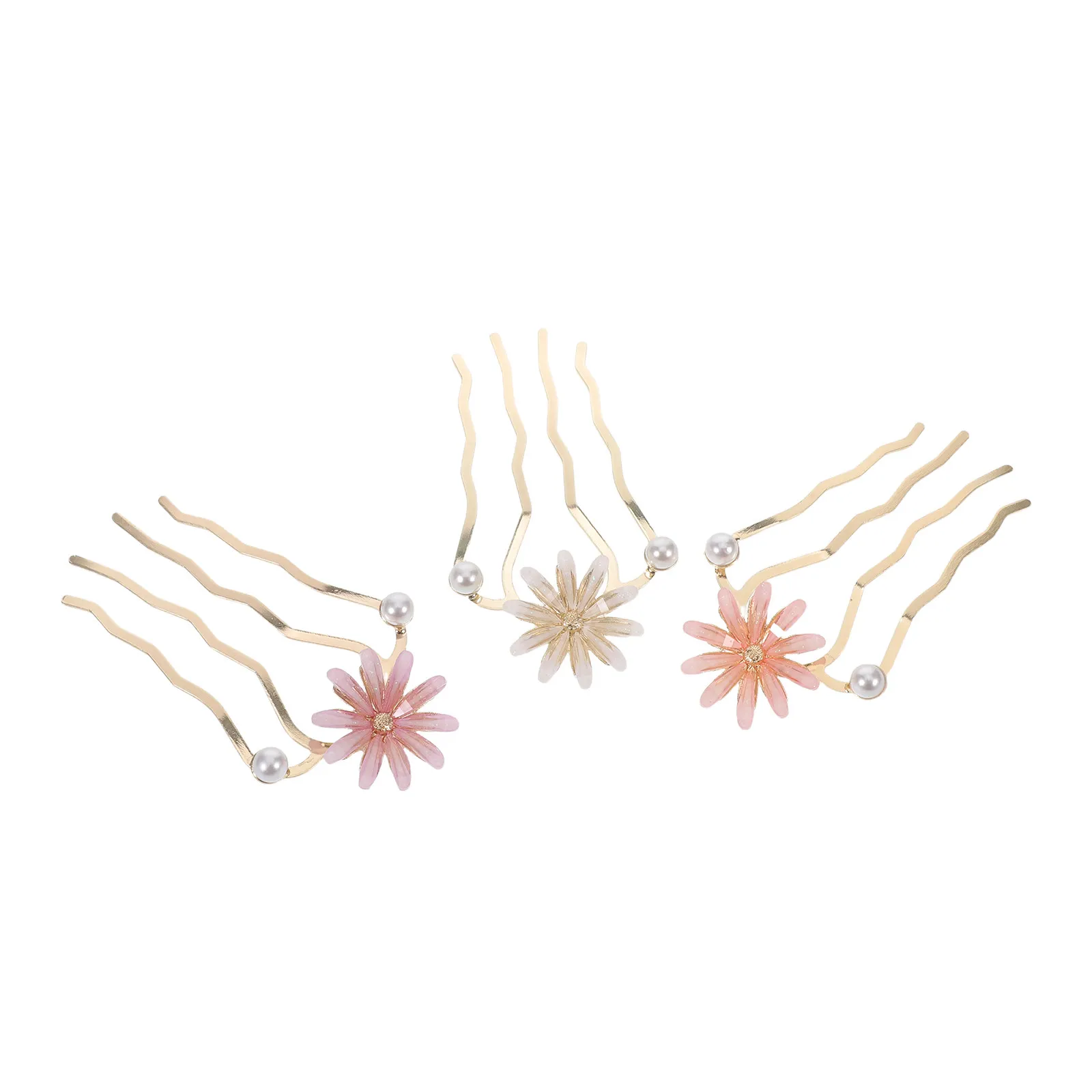 

Набор из 3 U-образных китайских заколок для волос в старинном стиле с цветами, элегантные винтажные металлические шпильки для пучка, для причесок Ханьфу, свадебных и азиатских причесок