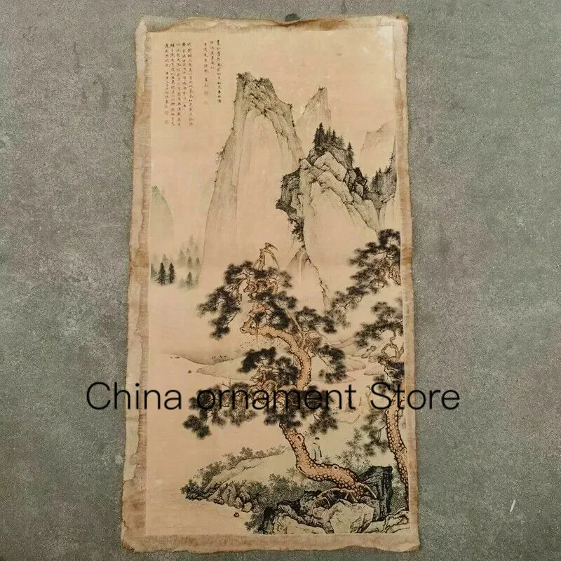 

Old Chinese calligraphy Scroll painting Hand Painted "Chen Shaomei landscape"