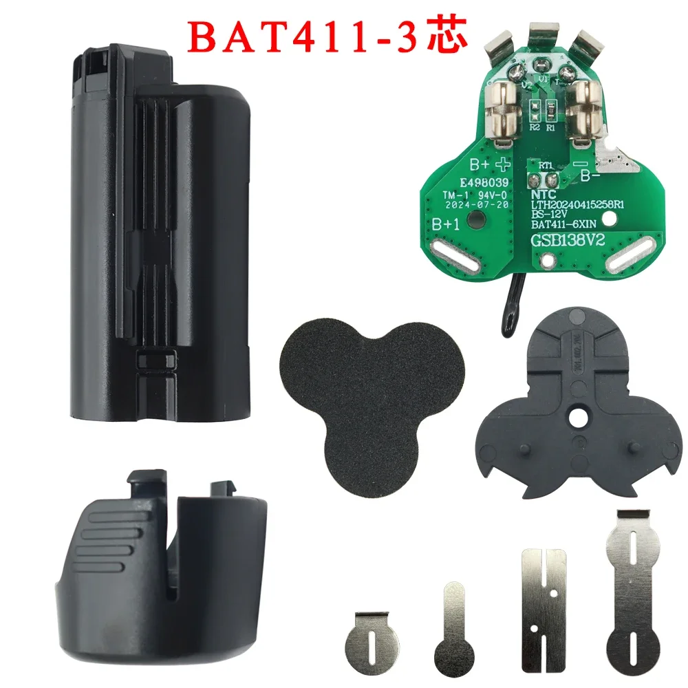 BAT411 Battery Plastic Case (no battery cell ) PCB Circuit Board For Bosch 10.8V 12V BAT412A Li-ion Battery Shell Box BAT412A