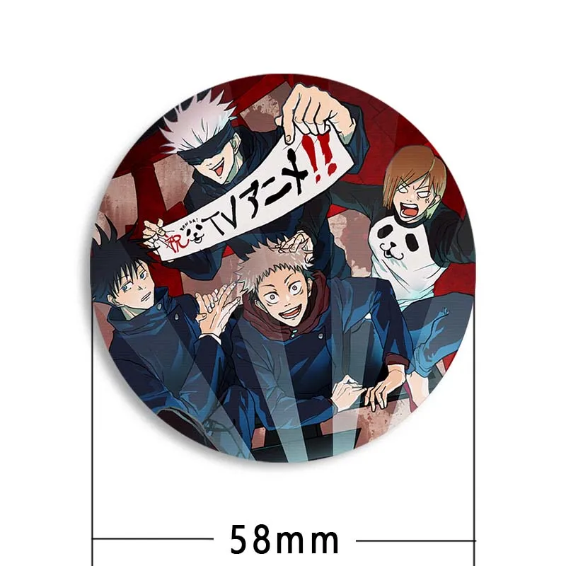 Ryomen Sukuna/Satoru Gojo Anime Brooches Fushiguro Megumi/Itadori Yuji/Choso Cartoon Badge HD Print Round Handmade Pins