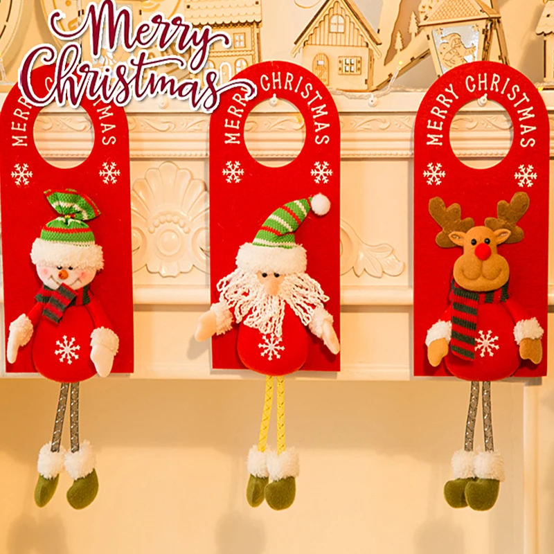 Christmas Decorations for Home Christmas Door Hanging Pendants Santa Claus Sonwmen Door Hanger Xmas New Year Navidad Gifts