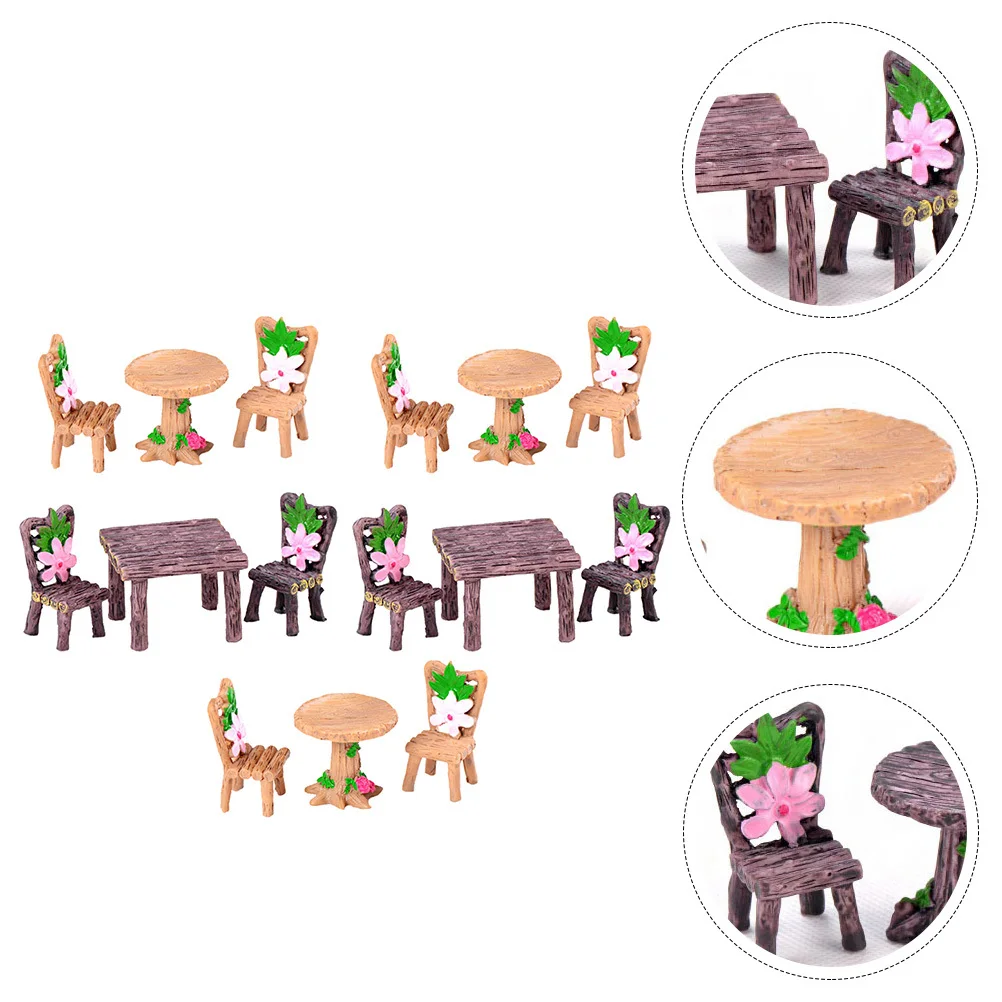 

5 set Resin Miniature Ornament Creative Christmas Decor For Home Desktop Figure Decoration
