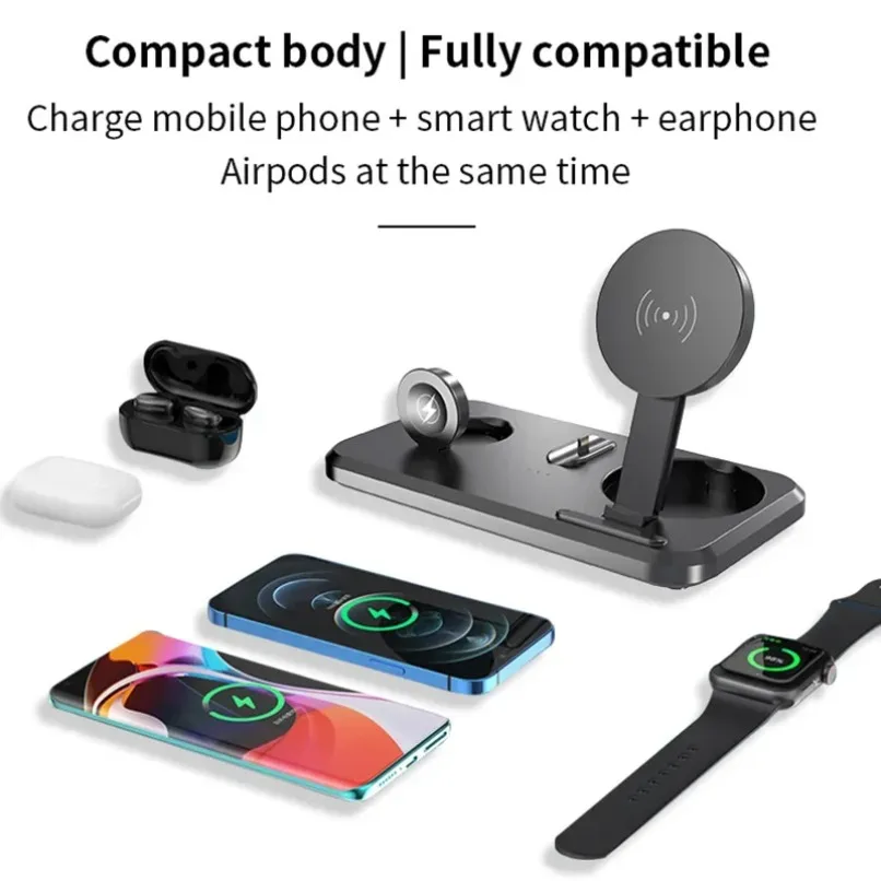 Flat Flat 3 in 1 Wireless Charging Pad Fast Charger Station for Phone Watch Earbuds Smart Three Core Charging Dock Desktop Home Daily - Aliexpress Deal